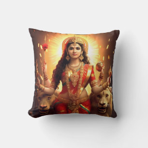 Almofada Deusa Hindu Durga Belo Travesseiro decorativo