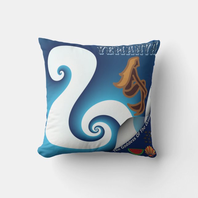 Almofada Deusa Yemanya Do Oceano (Frente)