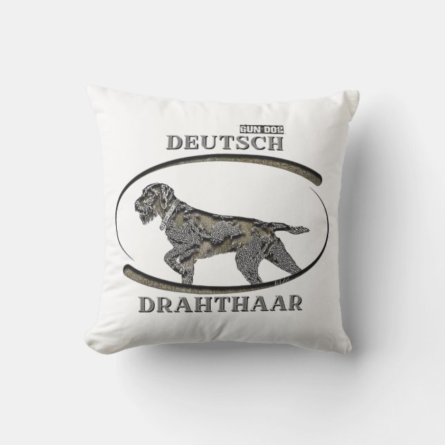 Almofada Deutsch Drahthaar, melhor cão de arma (Frente)