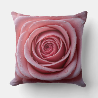 Almofada Dewy Pink Rose Pillow | Elegant Floral Decor