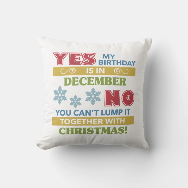 Almofada Dezembro Aniversário Humor de Natal (Frente)