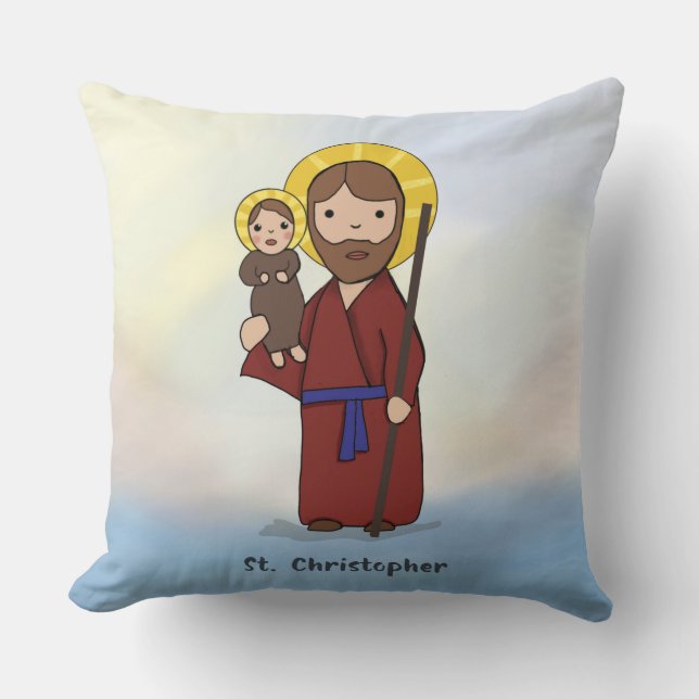 Almofada Dia da Festa de São Cristóvão Santo  (Frente)