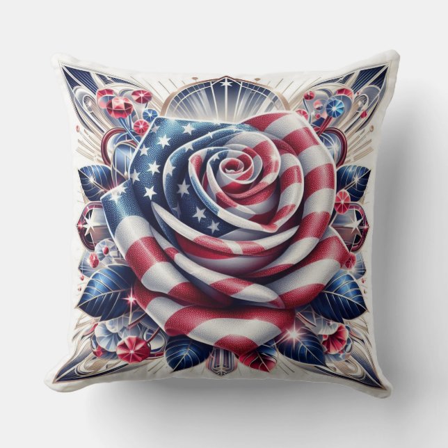 Almofada Dia da Independência Rosa Patriótica (Frente)