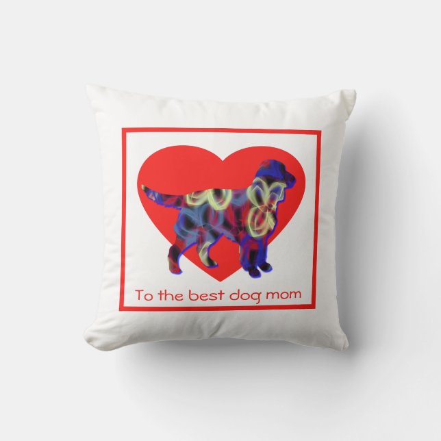 Almofada Dia da Mãe do Cachorro Vermelho do Cachorro Espanh (Frente)