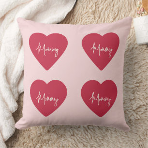 Almofada Dia da Mãe Personalizada - Cor-de-Rosa Suave e Cor