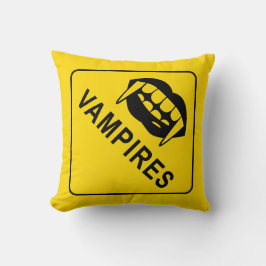 Almofada Dia das Bruxas, Vampiros Sexy, Sinal de Aviso