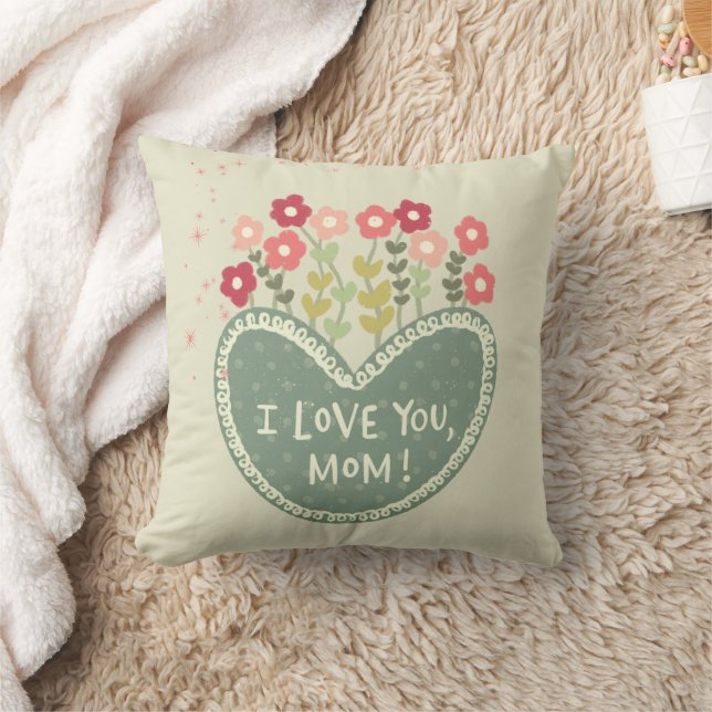 Almofada Dia das Mães, Flores no amor, Elegante, Simples  (Cobertor)