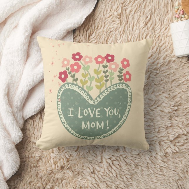 Almofada Dia das Mães, Flores no amor, Elegante, Simples (Cobertor)
