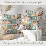 Almofada DIA DE AS MÃES de Colagem de Fotos Personalizado 1<br><div class="desc">Celebre a extraordinária jornada da maternidade com nosso Travesseiro Moderno MOM Photo Collage — uma mistura deliciosa de estilo, sentimento e personalização. Este travesseiro encantador é o presente perfeito para o Dia das Mães, capturando memórias de preciosos em um design ousado e moderno que as mães adorarão. Recursos do produto:...</div>