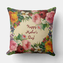 Dia de as mães FELIZ (BEIGE) TRAVESSEIRO DECORATIV