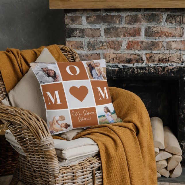 Almofada Dia de as mães Moderno Adora Quatro Colagem de Fot (Criador carregado)