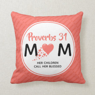 Almofada Dia de as mães PROVERBS 31 MÃE Christian Coral