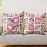 Almofada DIA DE AS MÃES Rosa Quadrado de Colagem de Fotogra<br><div class="desc">Apresentando o presente perfeito para o melhor MOM de todos os tempos - um travesseiro personalizado de colagem fotográfica! Este na moda e travesseiro moderno apresentam espaço para 12 imagens especiais, MOM ousado num design de blocos coloridos, criando um dom único e sentimental que qualquer mãe adoraria. Com os espaços...</div>