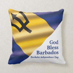 Almofada Dia de Independência BARBADOS do deus abençoe Pers