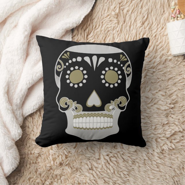 Almofada Día De Los Muertos Skull Impressão (Cobertor)