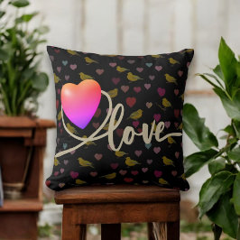 Almofada Dia de os namorados com ave canária