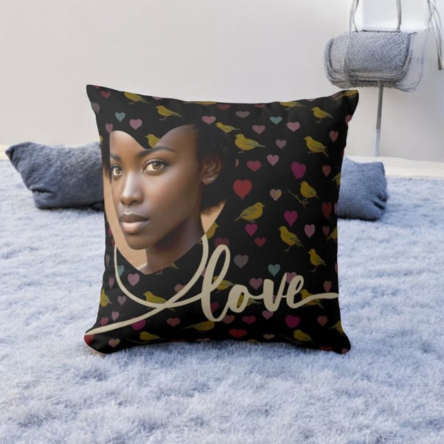 Almofada Dia de os namorados com ave canária (Criador carregado)