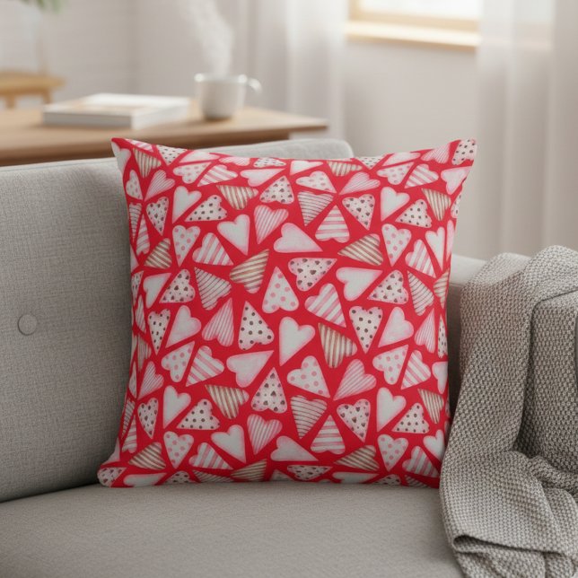 Almofada Dia de os namorados Cookie Hearts aquarela (Criador carregado)