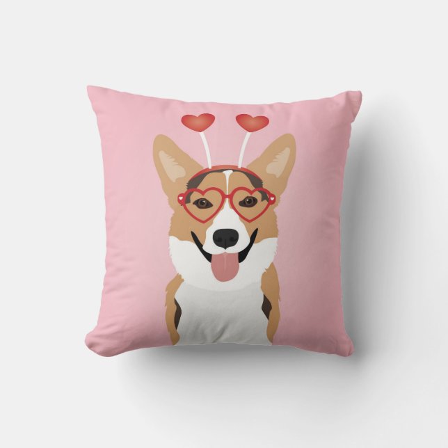 Almofada Dia de os namorados Corgi (Frente)