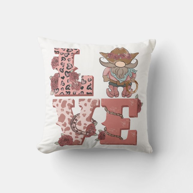 Almofada Dia de os namorados Cowboy Gnomo (Frente)