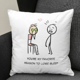 Almofada Dia de os namorados Engraçado Facial de Stickman