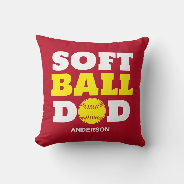 Almofada Dia de os pais de Pai Softball Personalizado (Frente)