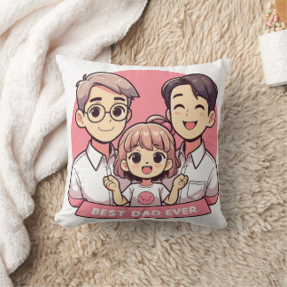 Almofada Dia de os pais - Dois pais e sua filha