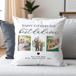Almofada Dia de os pais Feliz Melhor Pai 3 Colagem de Fotos