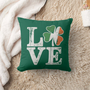 Almofada Dia de São Patrício Amor Sortudo Trevo Irlandês Ve