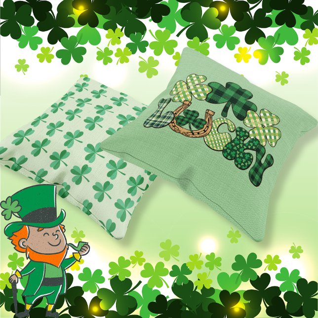 Almofada Dia de São Patrício Verde Sortudo (Green Lucky St Patricks Day Cushion)
