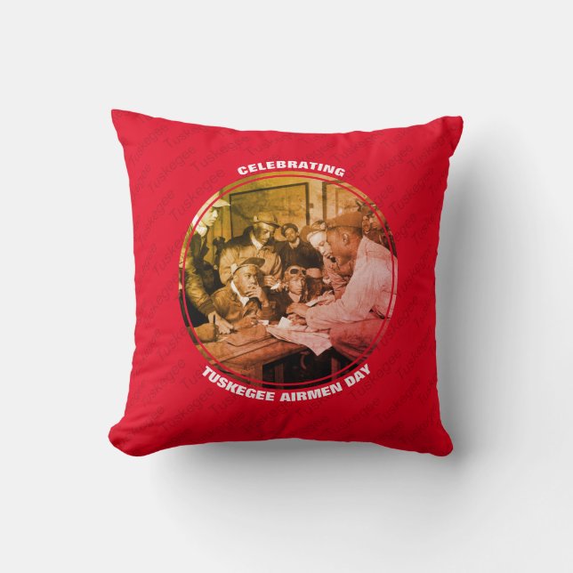 ALMOFADA DIA DOS AVIADORES DE TUSKEGEE PERSONALIZADO (Frente)