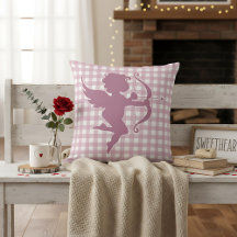 Dia dos Namorados Cupido Xadrez Rosa e Branco