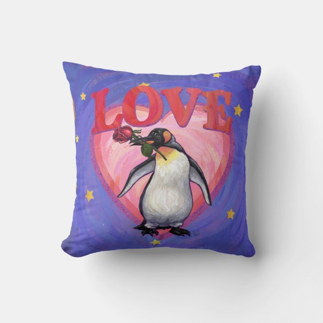 Almofada Dia dos Namorados do Pinguim (Frente)
