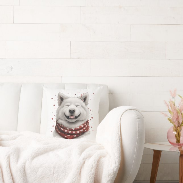 Almofada Dia dos Namorados Samoyed Dog (Sofá)