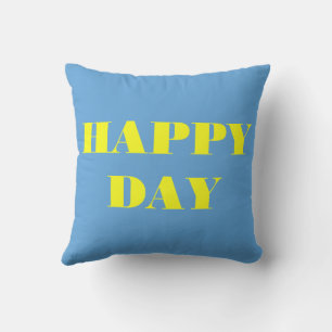 Almofada Dia Feliz Azul e Amarelo