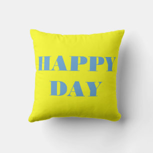 Almofada Dia Feliz de Azul e Amarelo de girassol