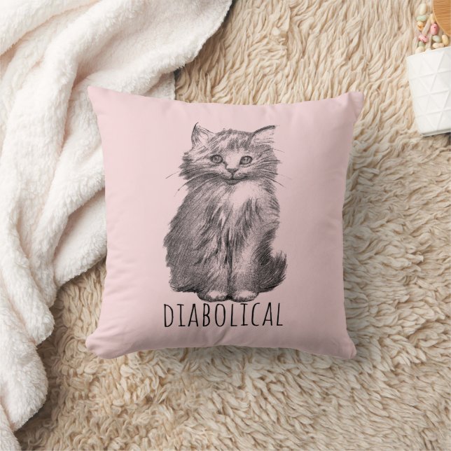Almofada Diabolical Cute Fluffy Kitten Light Pink (Cobertor)