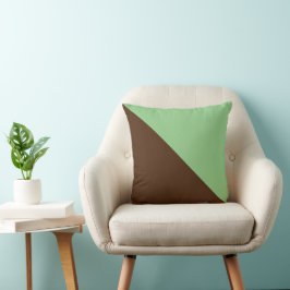 Almofada Diagonal de duas cores em sage e marrom rico