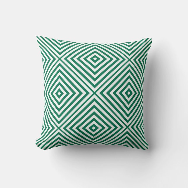 Almofada Diamante Chevron Esmeralda (Frente)
