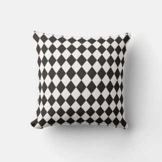 Almofada Diamante Geométrico Preto e Branco de Halloween