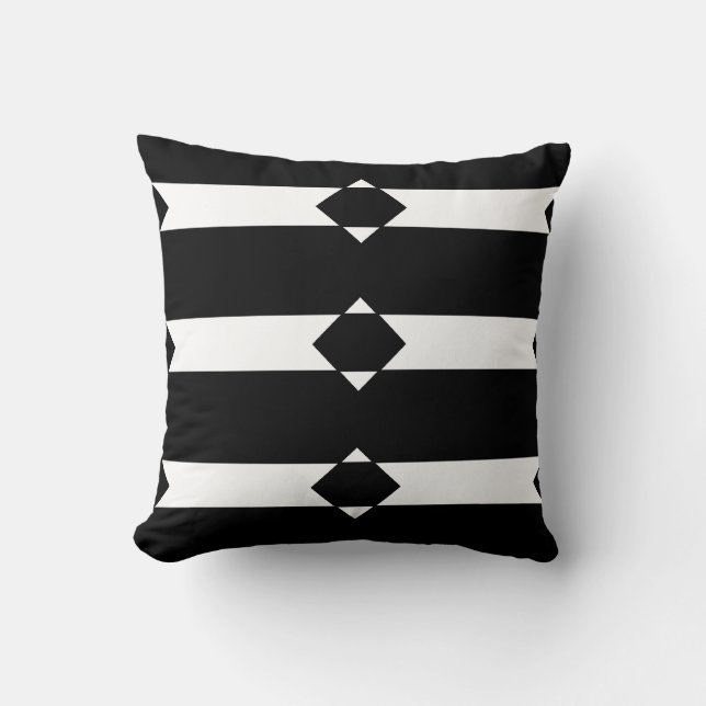 Almofada Diamante preto e branco em forma de (Frente)
