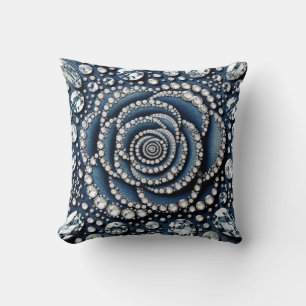 Almofada Diamante Rosa e Brilho Glam Denim Jóias