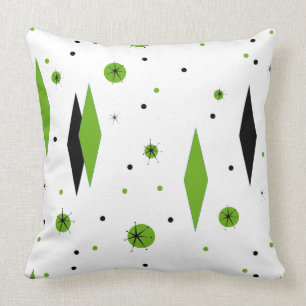 Almofada Diamante verde retro & travesseiro decorativo de