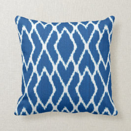 Almofada Diamantes de Ikat - azuis cobaltos e branco