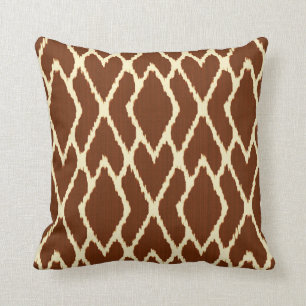 Almofada Diamantes de Ikat - castanho chocolate e de creme
