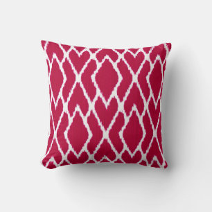 Almofada Diamantes de Ikat - vermelho e branco do rubi