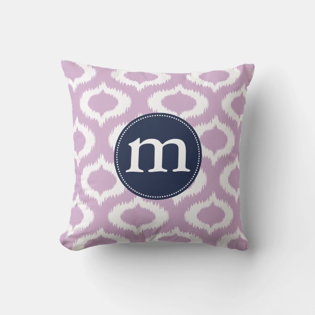 Almofada Diamantes modernos de Ikat da lavanda (Frente)