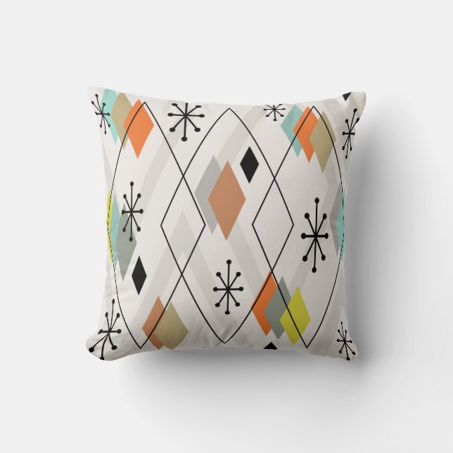 Almofada Diamantes Modernos de meio século Espalhados (Frente)