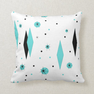 Almofada Diamantes retros de turquesa & travesseiro
