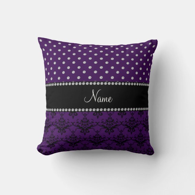 Almofada Diamantes roxos conhecidos personalizados do roxo (Frente)